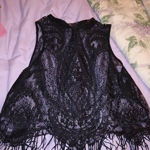 Torrid Lace Tank w Fringe